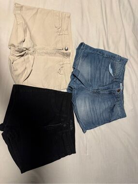 wild fable Women's Shorts Trio - Black, Light Blue, Cream